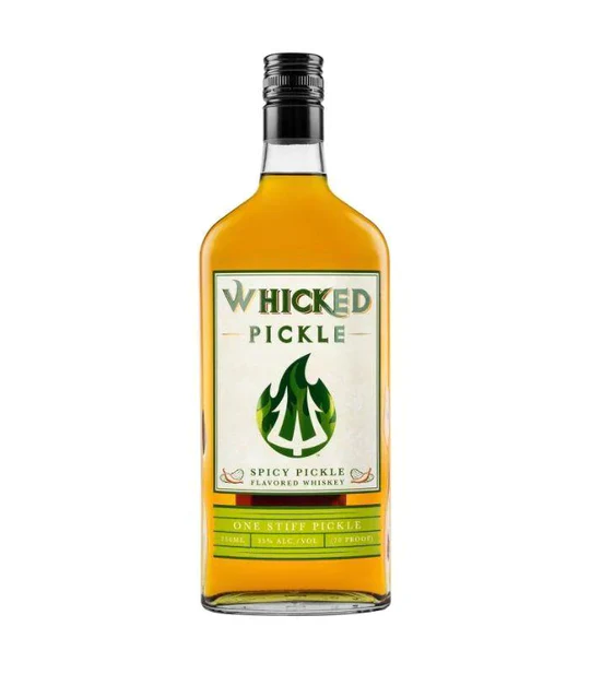 Whicked Pickle Spicy Pickle Flavored Whiskey 750mLWhicked Pickle Spicy Pickle Flavored Whiskey – 750mL Dare to be bold with Whicked Pickle Spicy Pickle Flavored Whiskey, a 750mL spirit that turns tradition on its head with a unique, zesty twist on classic whiskey. Infused with the unmistakable flavor of spicy dill pickles, this innovative whiskey delivers a playful, daring experience that excites the palate. Each sip bursts with tangy, savory pickle notes balanced by smooth, mellow whiskey warmth, creating a flavor that’s perfect neat, on the rocks, or as a daring base for cocktails. Ideal for adventurous whiskey drinkers, Whicked Pickle is a conversation starter at parties, gatherings, or casual sipping sessions. Packaged in a fun, eye-catching bottle, this whiskey reflects its bold personality and adventurous spirit. Whether you’re experimenting with shots, craft cocktails, or simply enjoying its quirky charm, Whicked Pickle Spicy Pickle Flavored Whiskey is guaranteed to leave an unforgettable impression. Whicked Pickle – 750mL: daring, flavorful, and unlike any whiskey you’ve tried before.